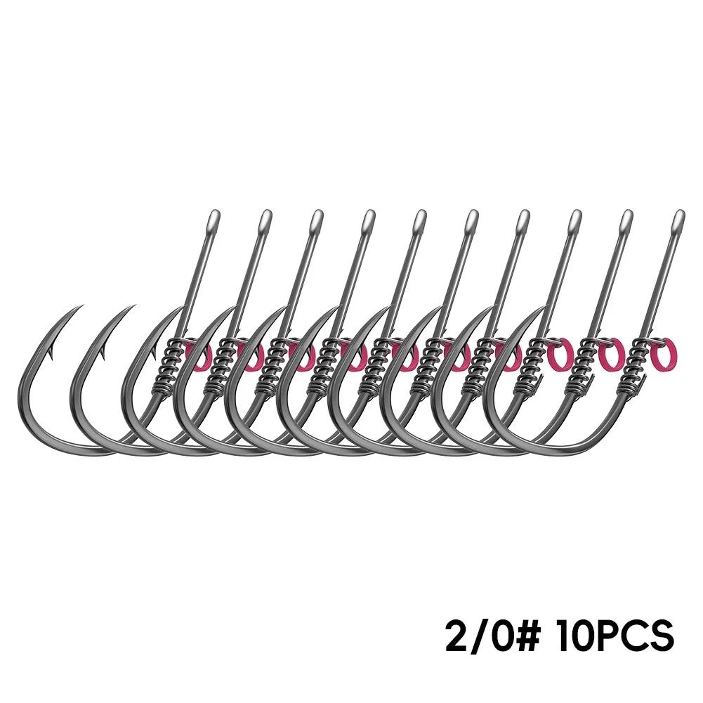 10PCS Shrimp Back Hook Live Shrimp Body Hook With Spring Hanging Live Lobster For Rock Fishing Sea Fishing Perch Grouper