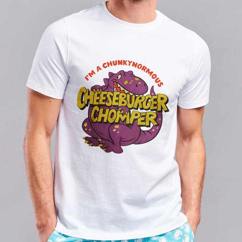 Daily Wear summer Man tshirt Im A Chunkynormous Cheeseburger Chomper Short Sleeve Soft ONeck tops summer cotton men tshirt