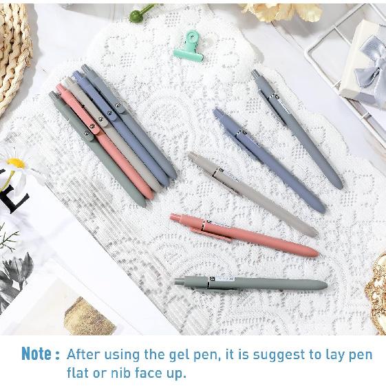 Thenshop Gel Ink Pen Retractable Ballpoint Pens with 0.5 mm Black Click Refill Smooth Writing Cute Quick Dry Fine Point Piloting Aesthetic(20