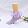 Girls Puffy Lace Socks Kids Combed Cotton Ruffled Trim Solid Ankle Socks Baby Girl Skirt Outfit Accessories