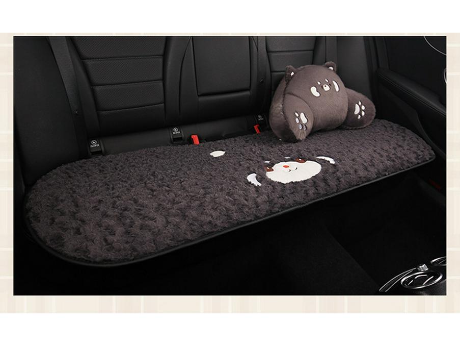 Cartoon Raccoon Winter Plush Car Seat Cushion