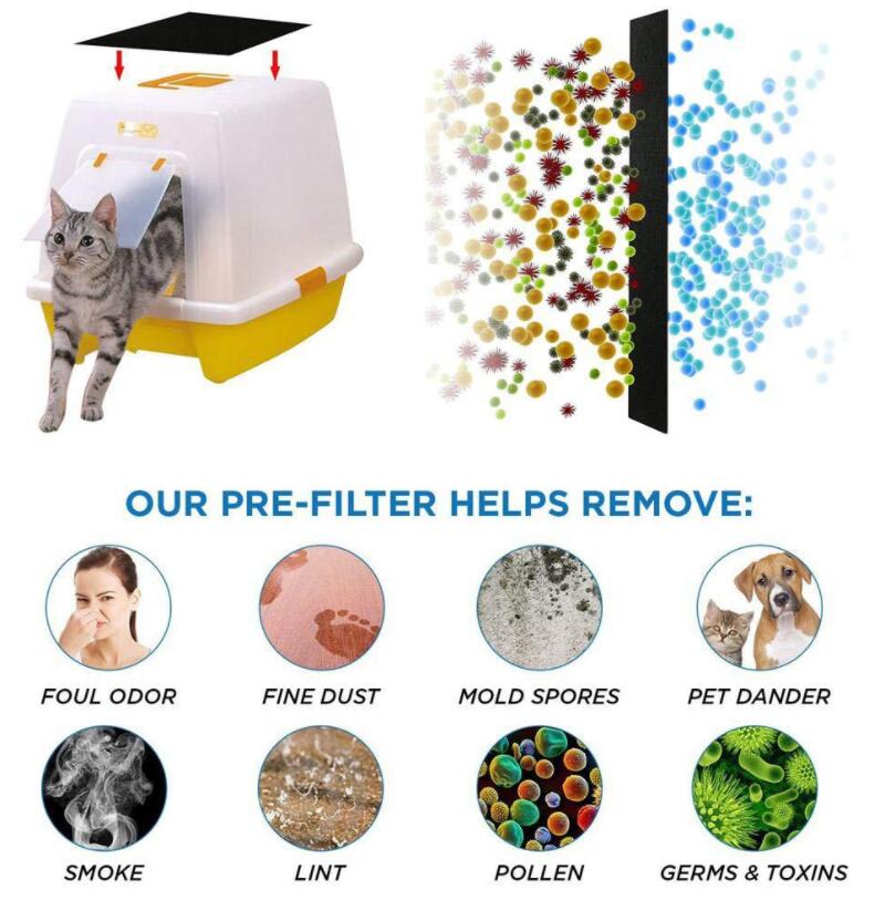 Home 4/6/8 Stück Haustier Katzenstreu Filter Aktivkohle Geruchsentfernendes Pad Kohlepackung Geruchsabsorber Kohlefilter für Haustier Toilette Müll