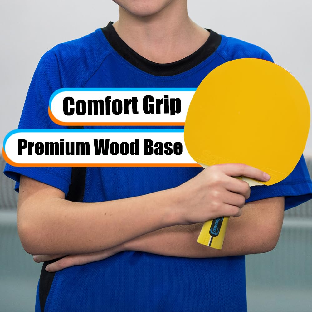 Senston Table Tennis Racket Set Ideal for Leisure Matches and Home Recreation The Perfect Table Tennis Set for Teens and 4-Piece – Adults!