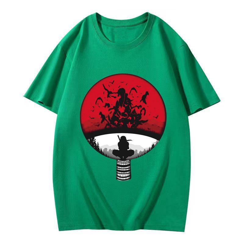 Naruto Uchiha Itachi Printed WomenT-shirt, Japanese Anime Cotton Short Sleeve Unisex Casual Couple Streetwear Tops S