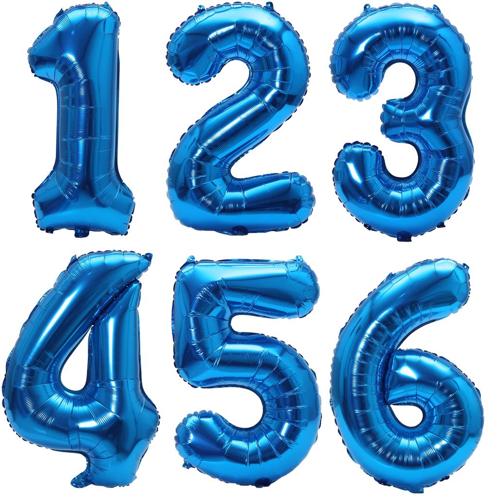 32inch Blue Number Foil Balloon 0-9 for Birthday Party Decoration Baby Shower Supplie Boy Man Toddler Baby Birthday Decoration