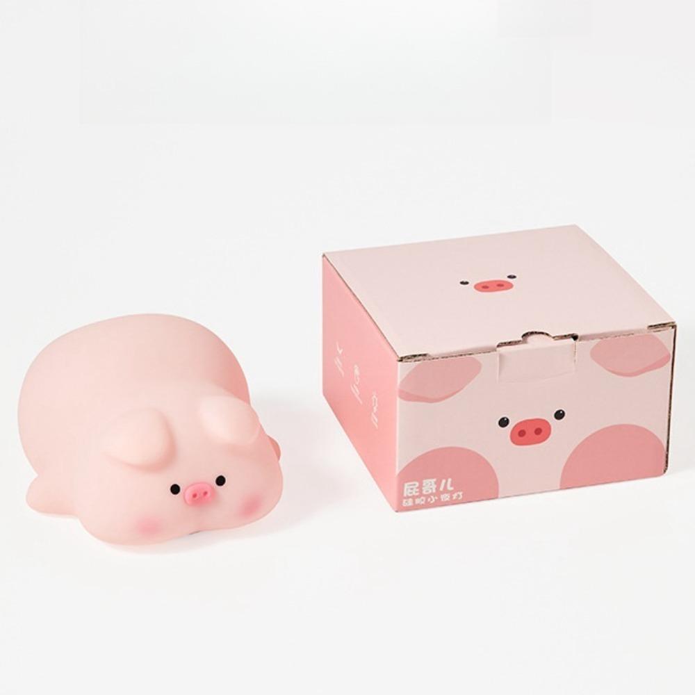 

Cute Little Piggy LED Lamp Silicone Mood Light Portable Night Light Bedroom Decor