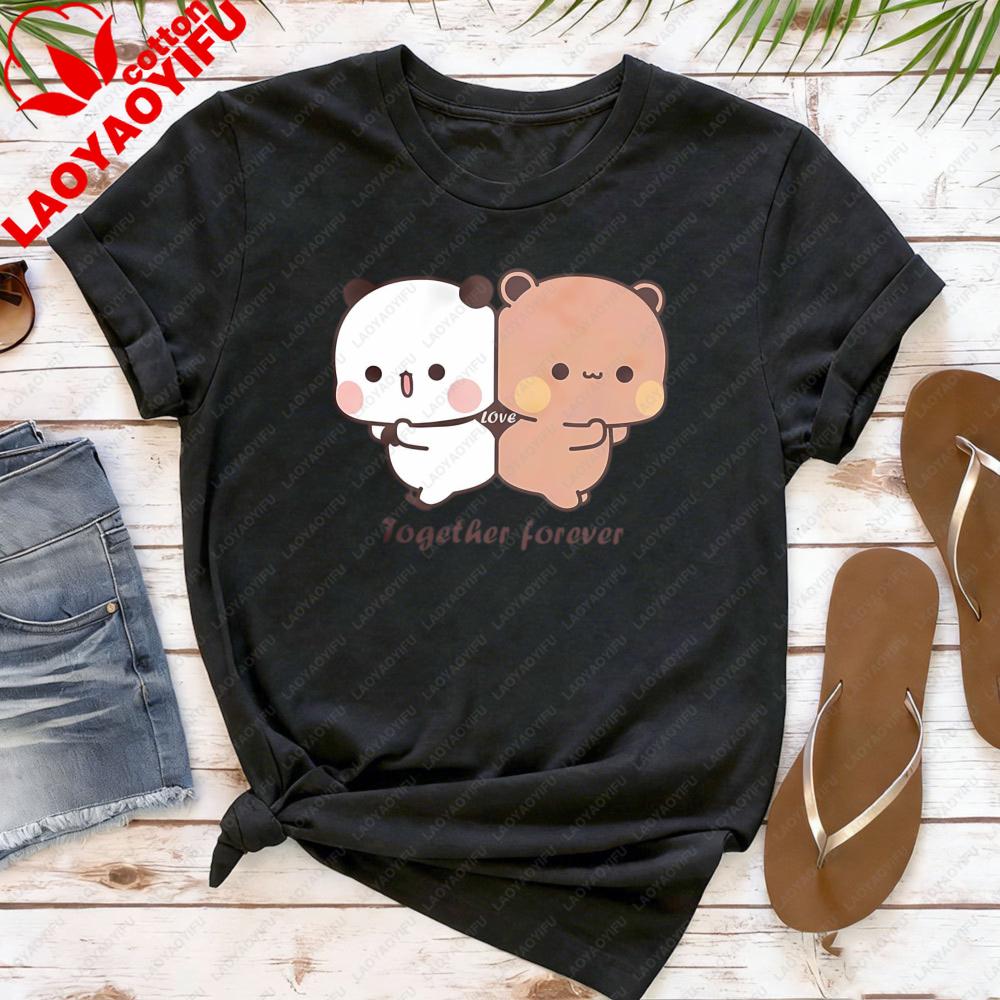 Kawaii Bubu Dudu Bear Together Forever Tshirt Valentines Days Funny Gift Unisex TShirt Cute Graphic Printed Shirt Unisex Unisex Top