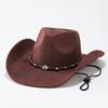 European and American Tibetan top hats men's and women's sunshade western cowboy hats new suede jazz hats famous style warped felt hats
