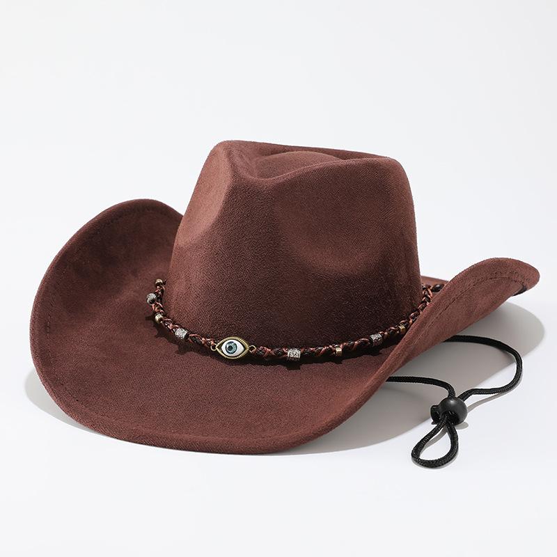 European and American Tibetan top hats men's and women's sunshade western cowboy hats new suede jazz hats famous style warped felt hats