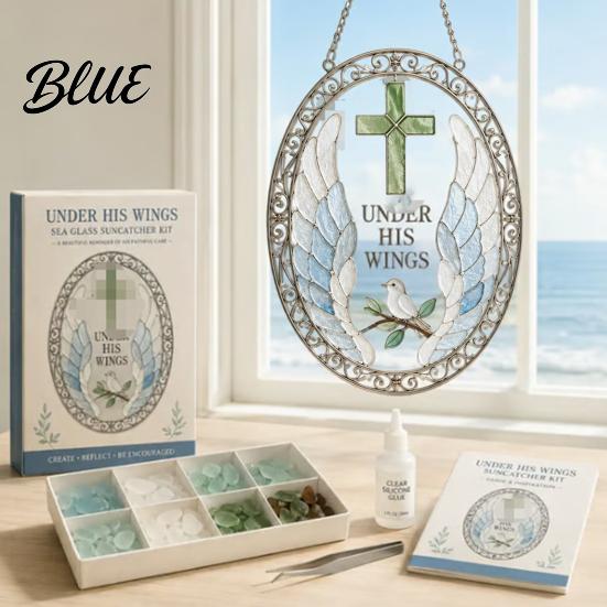 Frosted Glass Art Supplies Scripture Sea Suncatcher DIY Kit Christian Mosaic Craft Projects for Stress Relief Faith Inspired Window Hanging