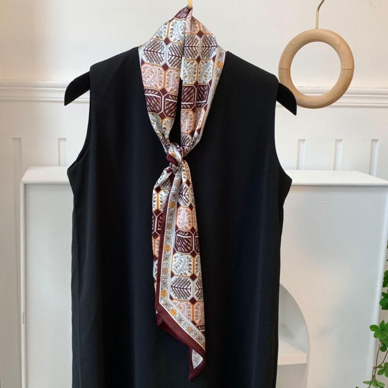 Silk Scarf, Long Strip, Versatile Shirt, Neck Protection, Scarf, Silk Scarf, Multi-purpose Headscarf, Headband, Hair Tie, Decorative Waist Belt.