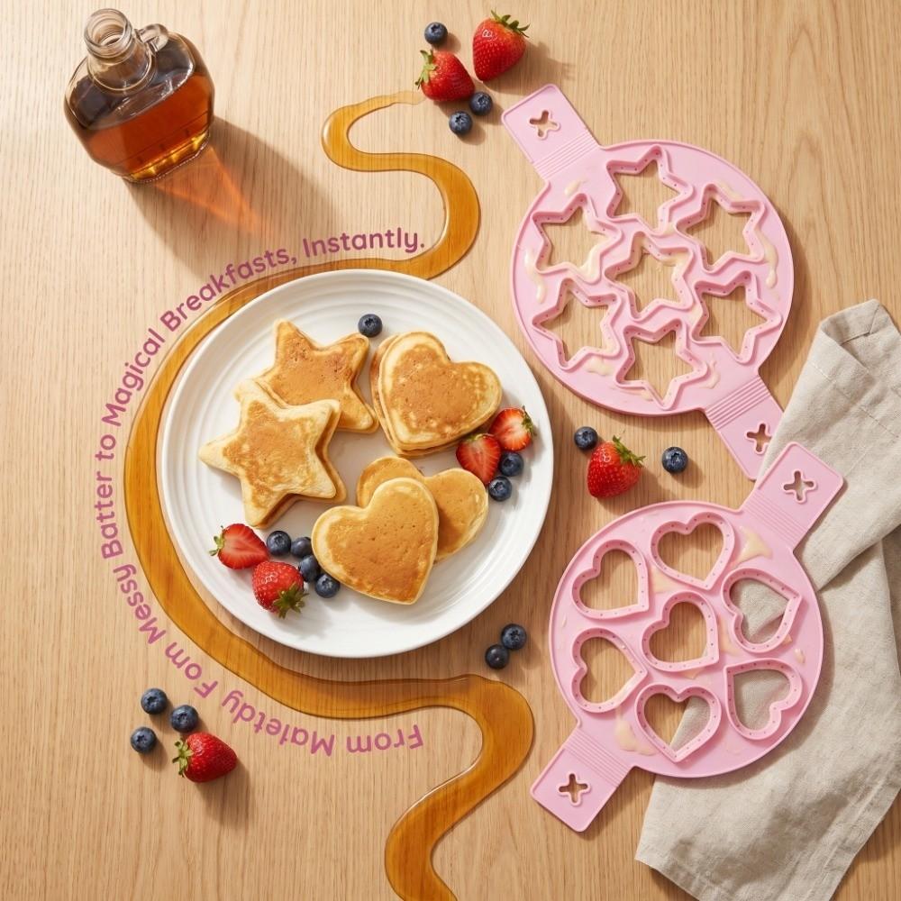 2pcs Non-Stick Silicone Egg Ring Star Heart Egg Cooker Pan Pancake Maker  Home Kitchen DIY Baking