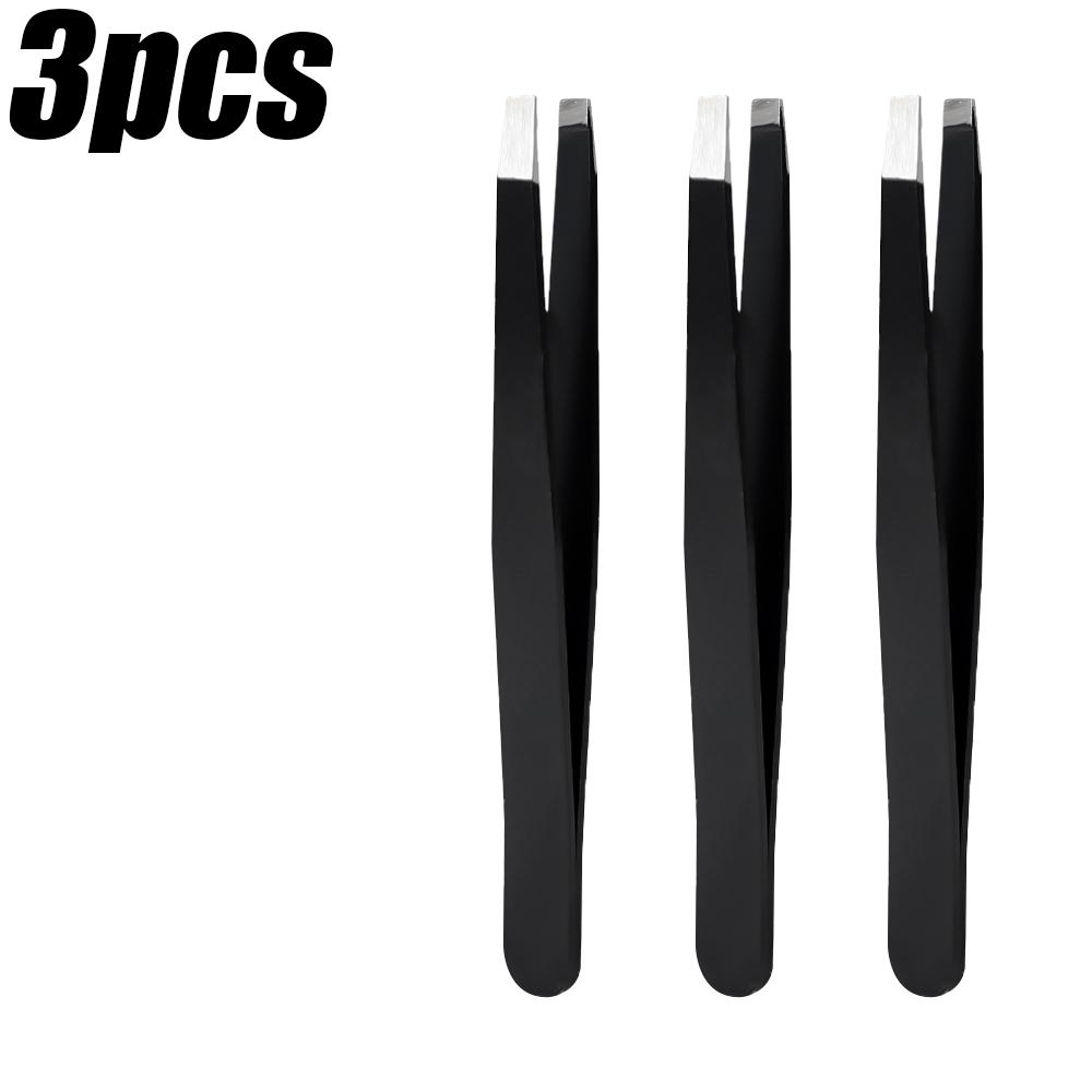1/10pcs Black Precision Eyebrow Tweezers Stainless Steel Eye Brow Tools Professional Facial Hair Removal Shaping Makeup Tool Kit