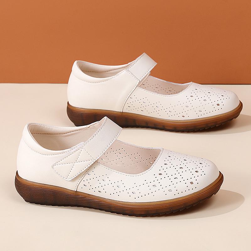 Mocasines de verano de piel auténtica, zapatos casuales para mujer, mocasines suaves con punta puntiaguda, calzado para mujer, zapatos planos para mujer, color blanco