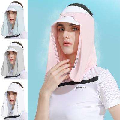 UPF50+ Bucket Cap Neck Cover Scarves Mask New Ice Silk Scarf  Summer