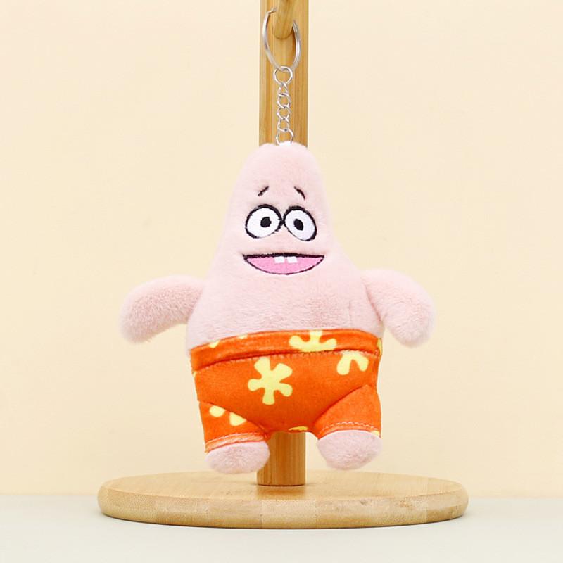 

Adorable Small Patrick Star Plush Keychain Cute Cartoon Doll For Kids Backpack Accessory оранжевый