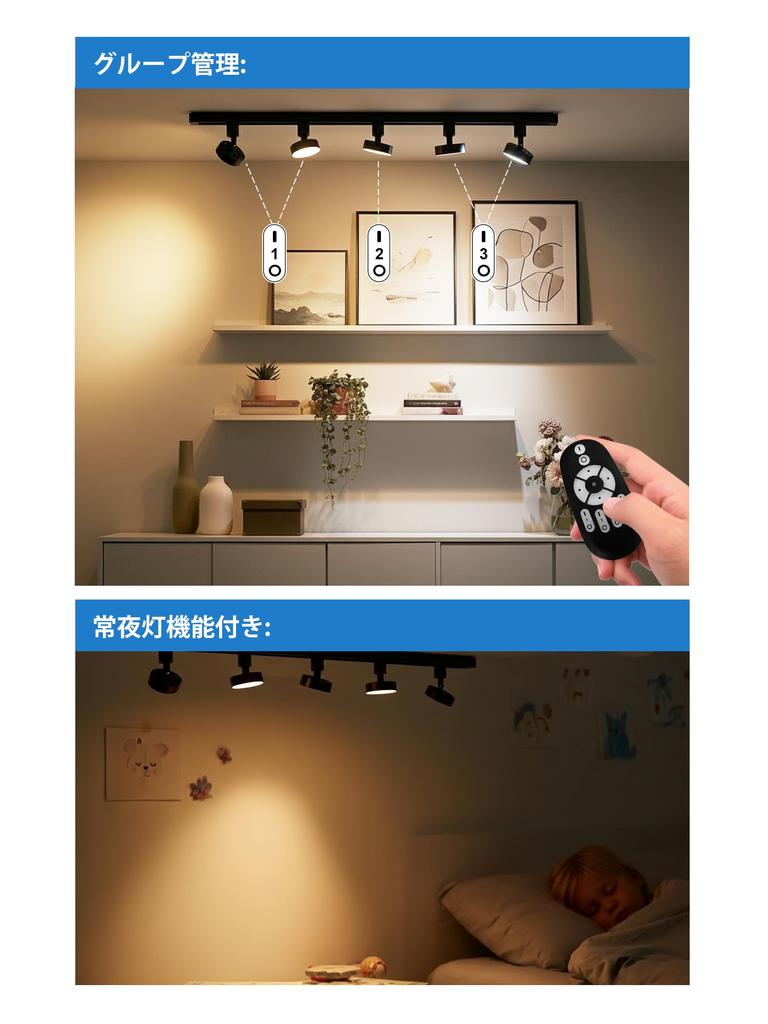 LVWIT Spotlight, Duct Rail Lighting, 12W (80W Equivalent), Dimmable, Color-Adjustable, with Remote Control, 1200LM LED Bulbs, Easy Installation,