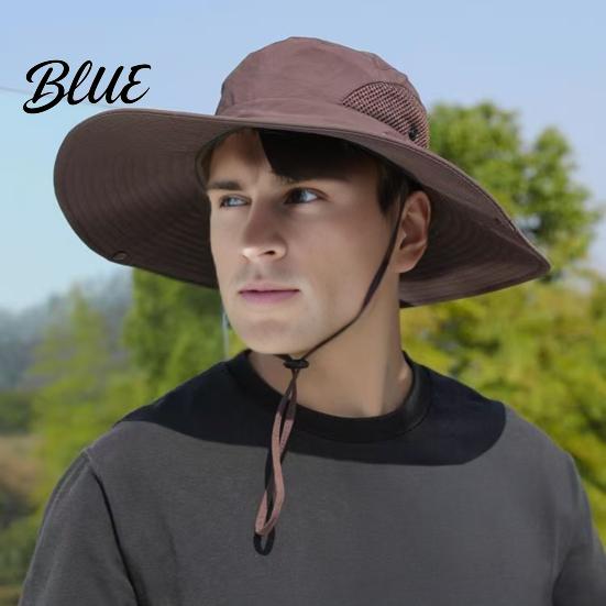 Adjustable Head Circumference Hat Unisex Sun Hat Breathable Wide Brim Fishing Outdoor Quick Dry Cap UV Protection for Men Women Hiking Traveling