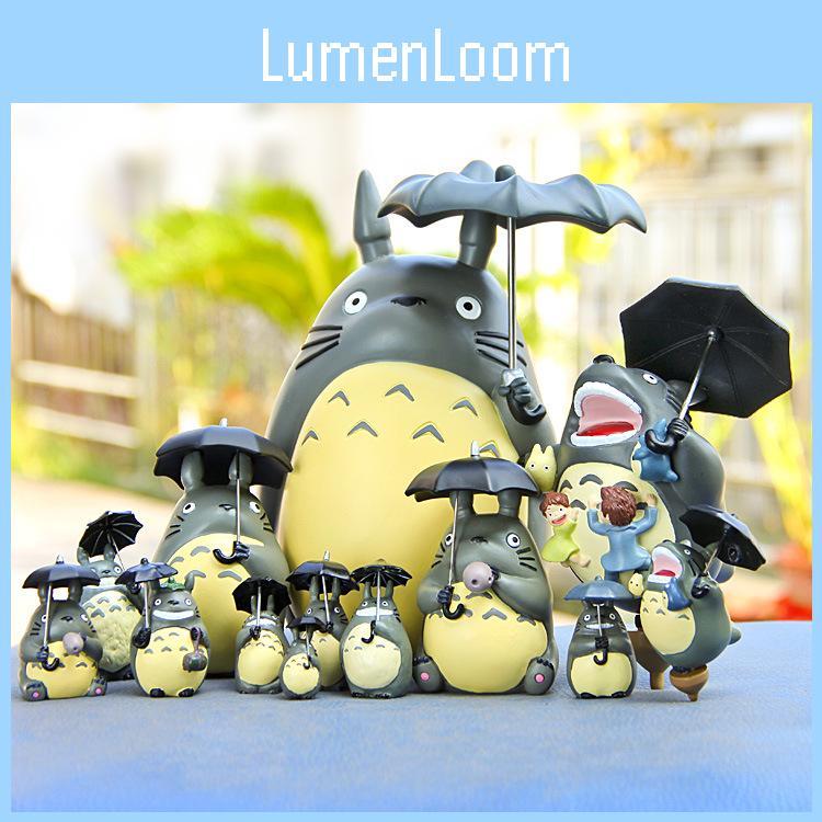 Totoro Neighbor My With Umbrella Pvc Action Figures Model Toy Decoration Gifts