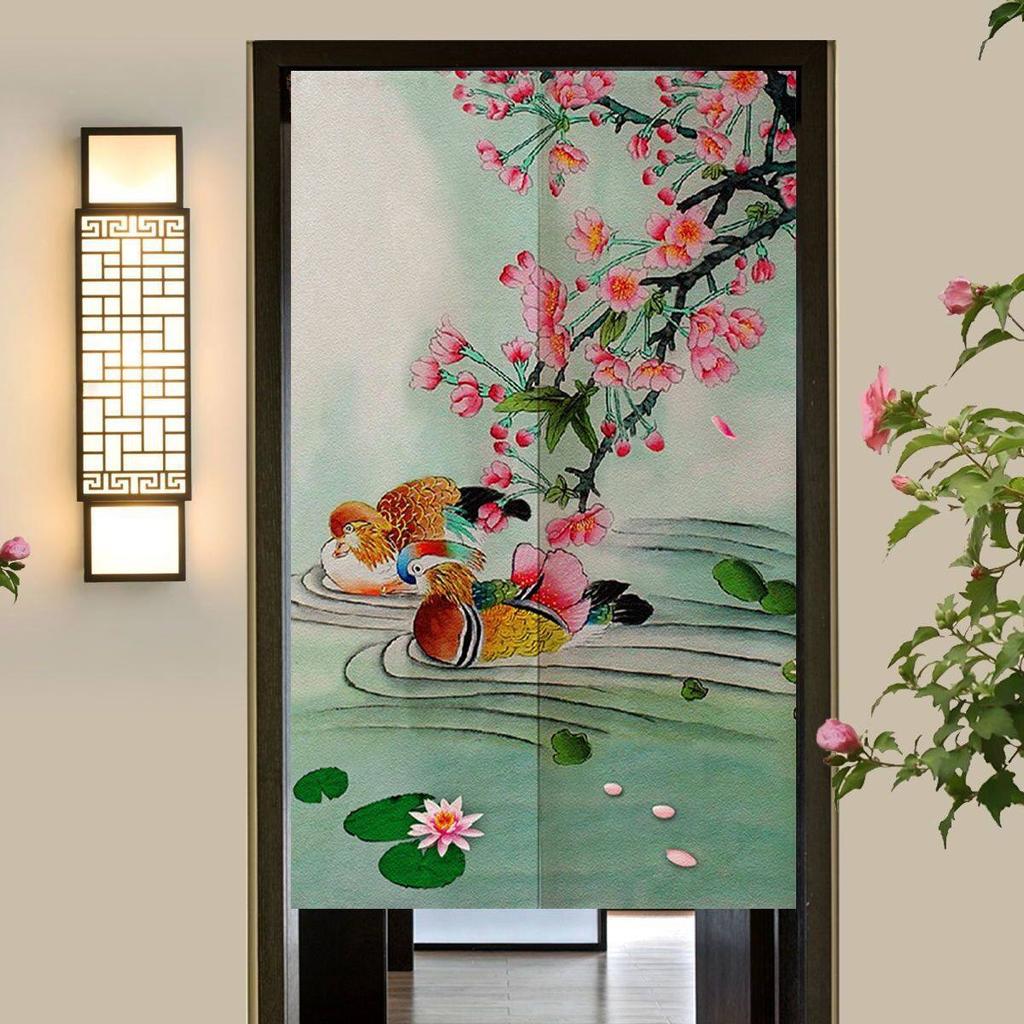 VIKAMA Chinese-style Twin-Door Curtain Restaurant Guesthouse Semi-Curtain Kitchen Bedroom Partition Curtain Home Decoration