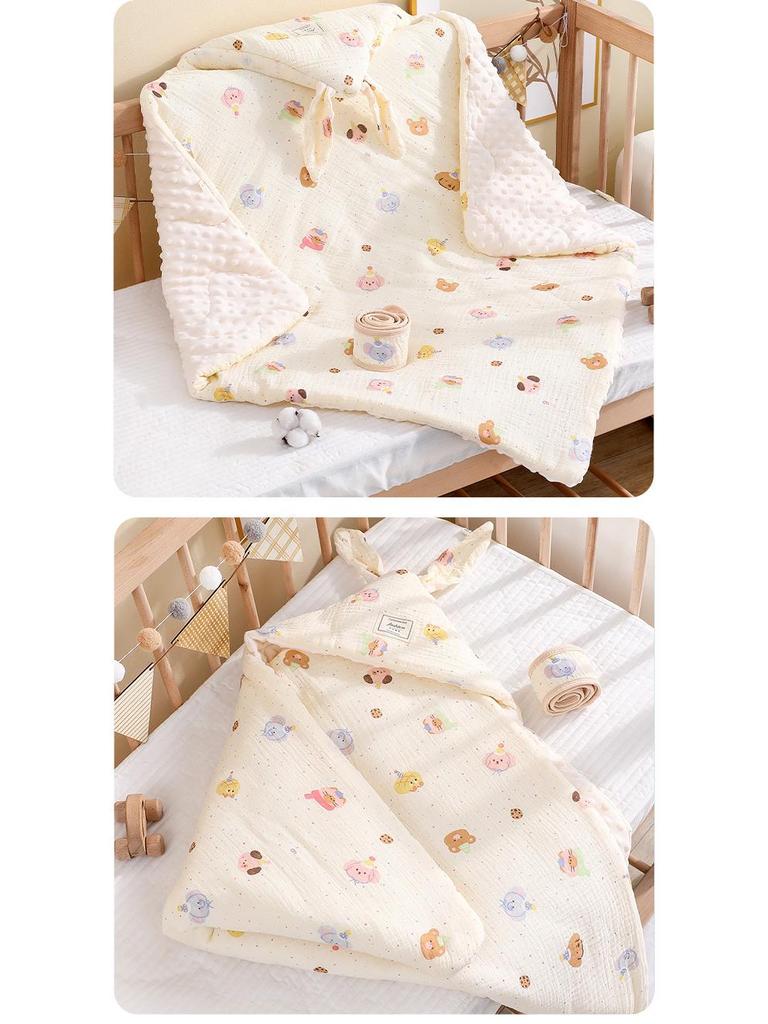 Infant Fleece DouDou Swaddle: Thickened, Warm Baby Wrap for Autumn/Winter