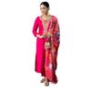 Naixa Women' Viscose Silk Embroidered Straight Kurta with Viscose Silk Pant and Crep Silk Printed Dupatta Sets (NX