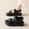 CRLAYDK Women's Sandals Adjustable Strap Hook&Loop Shoes Comfort Platform Summer Walking Casual Outdoor Beach Dressy Slippers