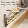 Double Layer Folding Slippers Rack Drill-Free Bathroom Shoe Rack  Clothing Storage