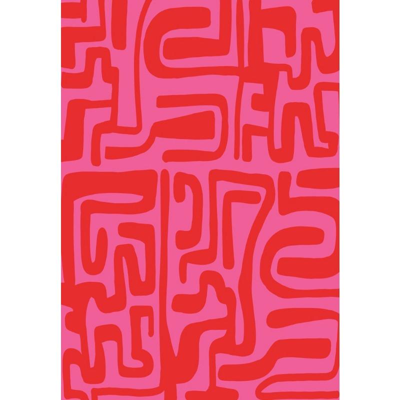 Conjunto Moderno de 8 Impressões de Pôster Linha Abstrata Rosa Vermelha Pintura Hi Canvas Arte de Parede Moderna Galeria Sala de Estar Decoração de Casa