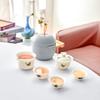 Portable Travel Tea Set Casual Gift Suet Jade Cover Bowl Kuaike Cup Simple Gift for Girls Teachers' Day