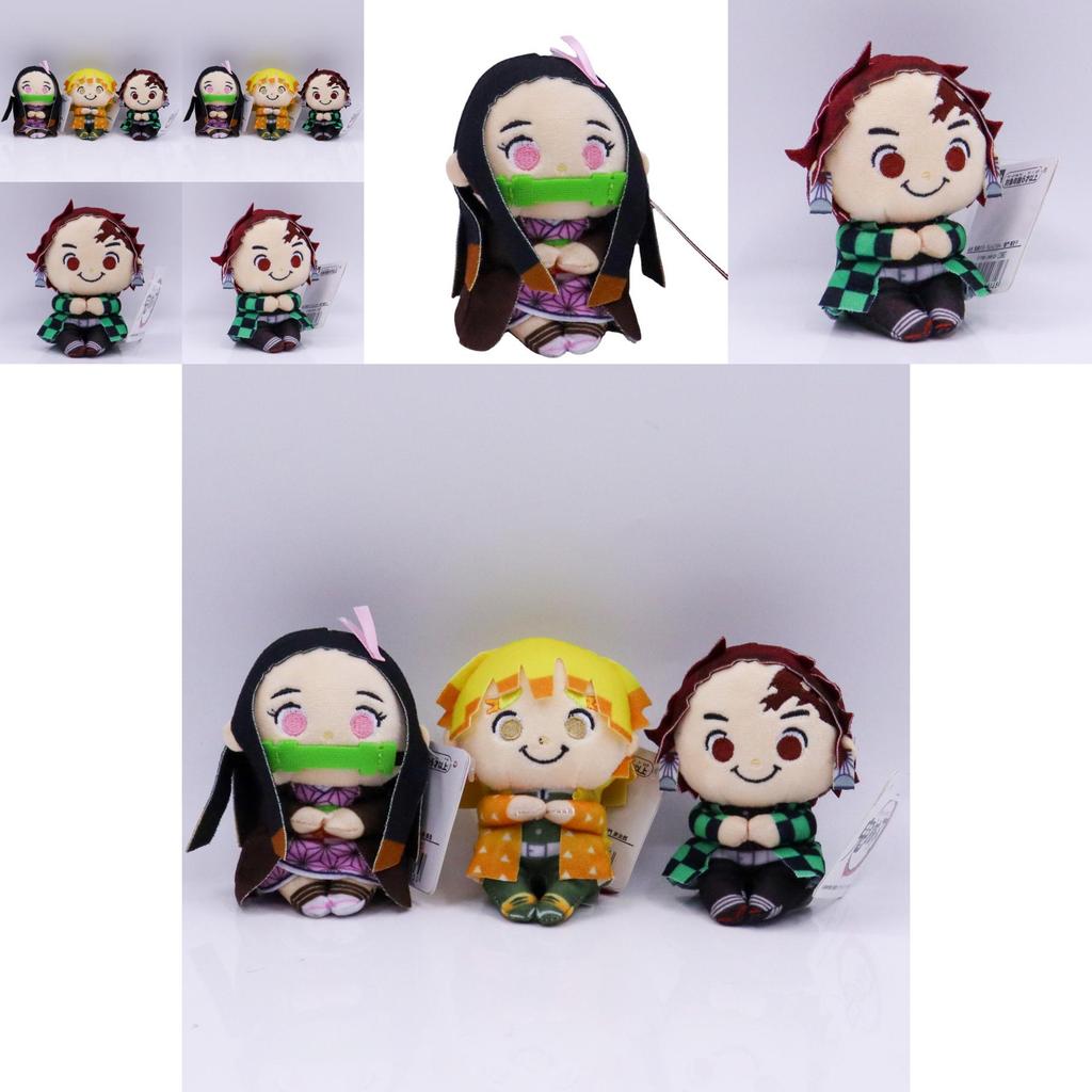 Entzückende 4-Zoll Demon Slayer Tanjiro Zenitsu Nezuko Plüschpuppe mit weicher PP-Baumwolle