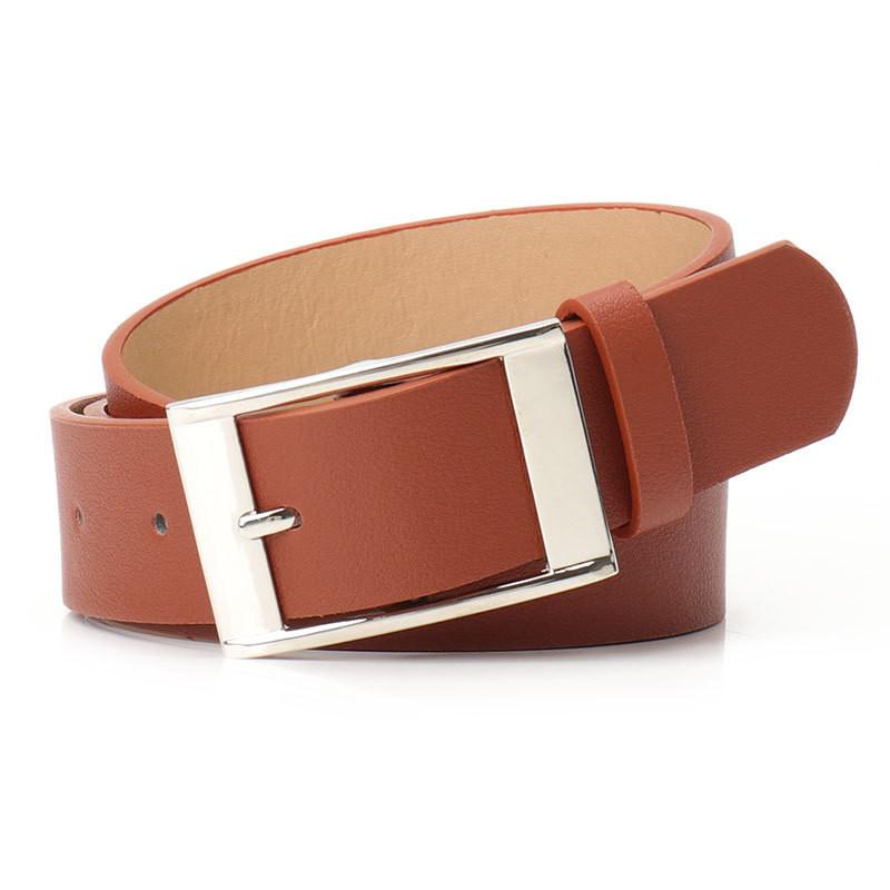 Elegant Faux Leather Belt With Alloy Pin Buckle For Business And Casual Attire