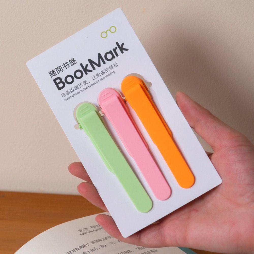 3/6pcs Simple Book Spare Parts Non-Deforming Automatic Bookmark Silicone Bookmark  Business