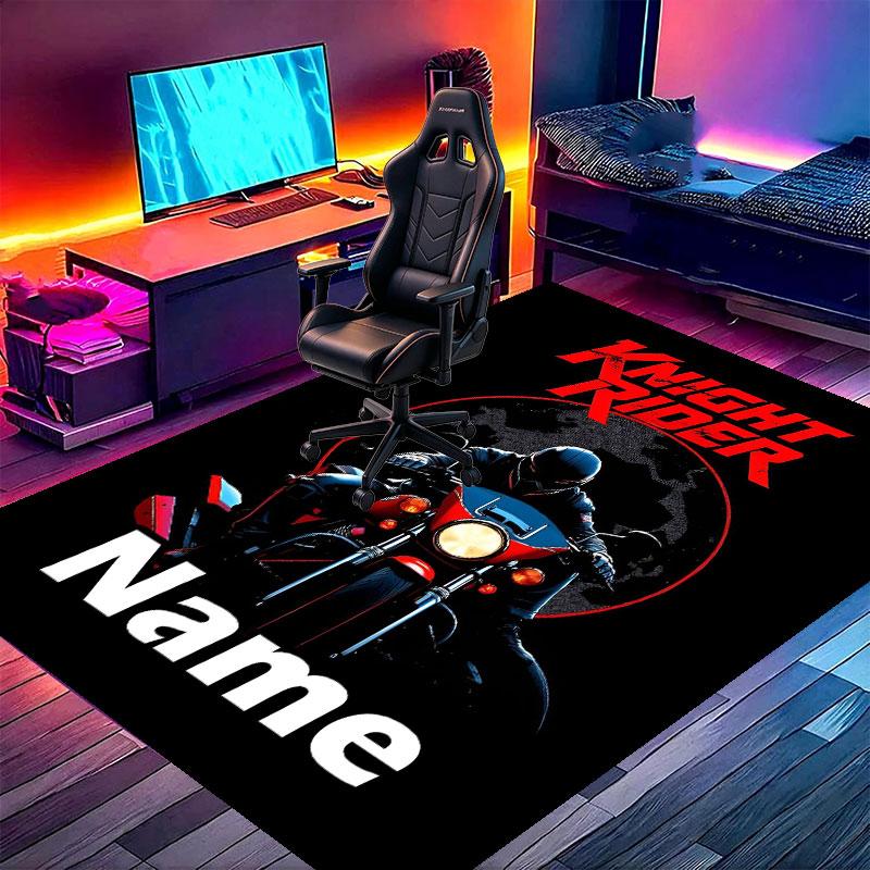 Custom Name Personalized Knight Rider Print Carpet, Versatile Home Decor Rug, for Playroom, Apartment, Balcony, Entryway, Hallway Gift