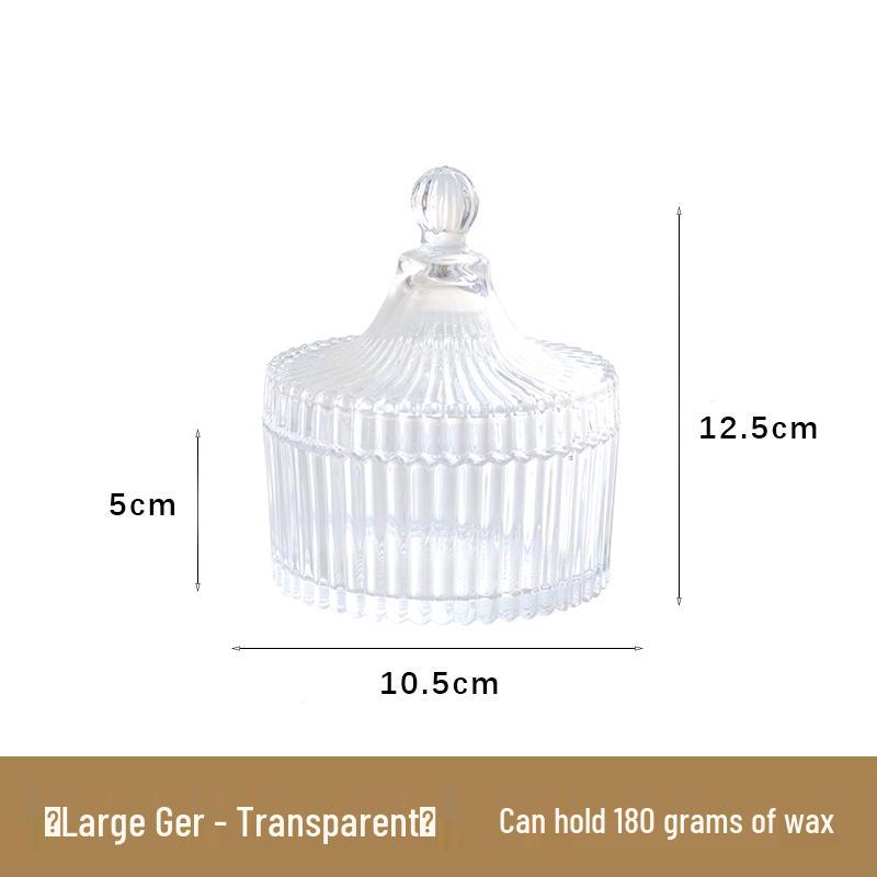 Mongolian Yurt Glass Candle Cup with Lid – DIY Scented Soy Wax Container Candlestick
