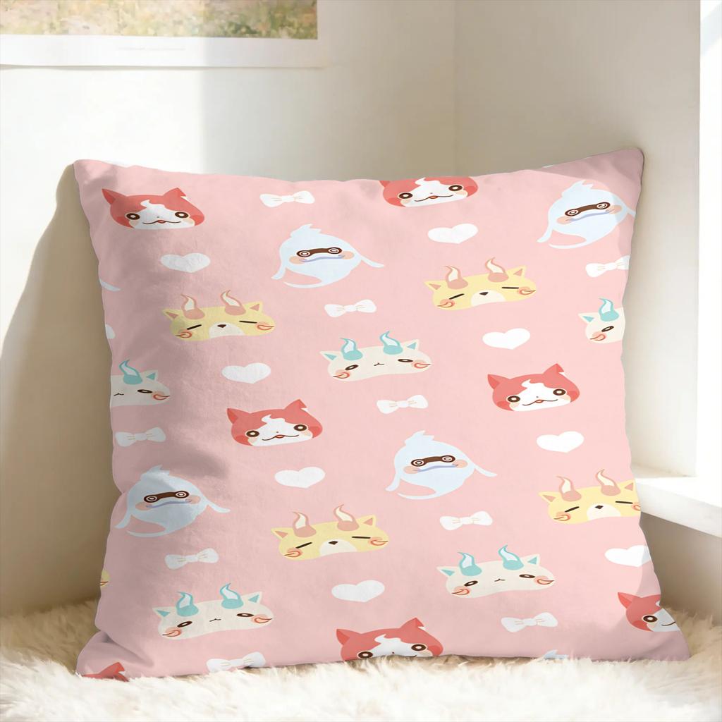 Pillow Cover Anime Yokai Cute Watch Maple Vintage Pillow Case For Sofa Home Decoration Pillowcases