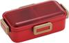 Skater Bento Single Made In for with Locking for Dishwasher and Microwave Cherry Red Box, 530ml, Tier, Japan, Women, 4-Point Leak-Resistant Storage,
