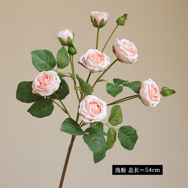 

Jumo s new simulated single-branch multi-headed rose silk flower wedding auditorium furniture model room decoration fake flower simulation rose