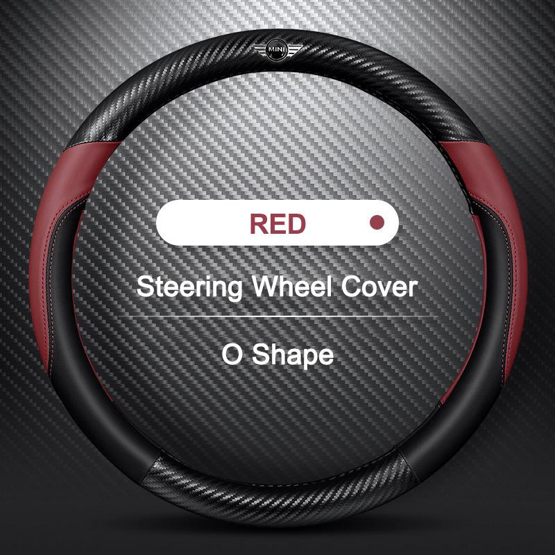 Auto Kohlefaser-Textur PU-Leder Auto-Lenkradabdeckung Für BMW Mini Cooper R50 R53 R55 R56 R60 R61 F54 F55 F56 Stickcer pd2