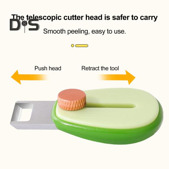 Pelapatate a Forma di Avocado Pelapatate Portatile Mini Pelapatate per Patata Pomodoro Frutta Retrattile da Esterno Pelapatate per Frutta Design con Blocco di Sicurezza Gadget da Cucina