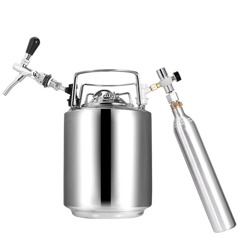 Bombola di CO2 da 0,6 L(vuoto) con Regolatore di CO2 Portatile, Kit Bombola di CO2 in Alluminio per Homebrewing per Birra Gassata, Acqua Frizzante Fai-da-Te