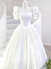 White Evening Gown Wedding Dr 2026 New High End Luxury Engagement Toasting Women's Host Sensation Korean Sle Pearl Embel...