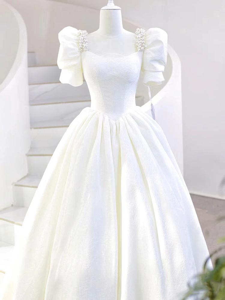 White Evening Gown Wedding Dr 2026 New High End Luxury Engagement Toasting Women's Host Sensation Korean Sle Pearl Embel...