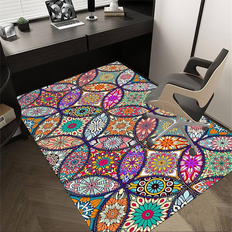 1PC Mandala Patterns Extra Large Non Slip Floor Carpet, Office, Family, Bedroom, Studio Large Area Rug Indoor Rugs, Vibrant Colors