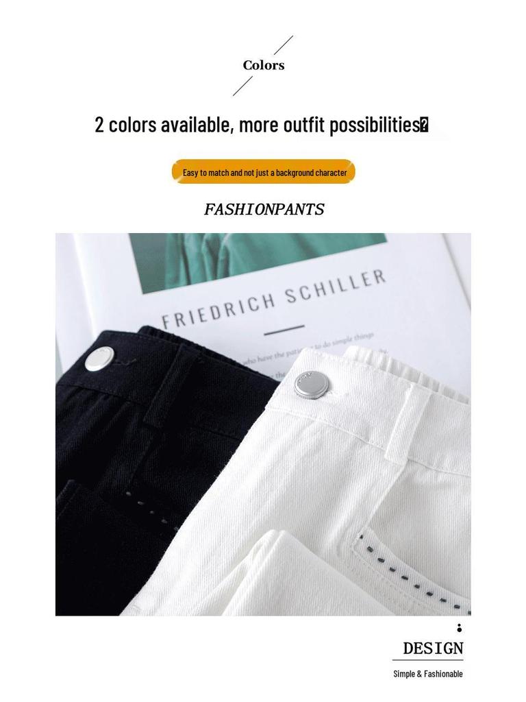 Women's Summer High-Waisted Loose Straight-Leg Wide-Leg Jeans