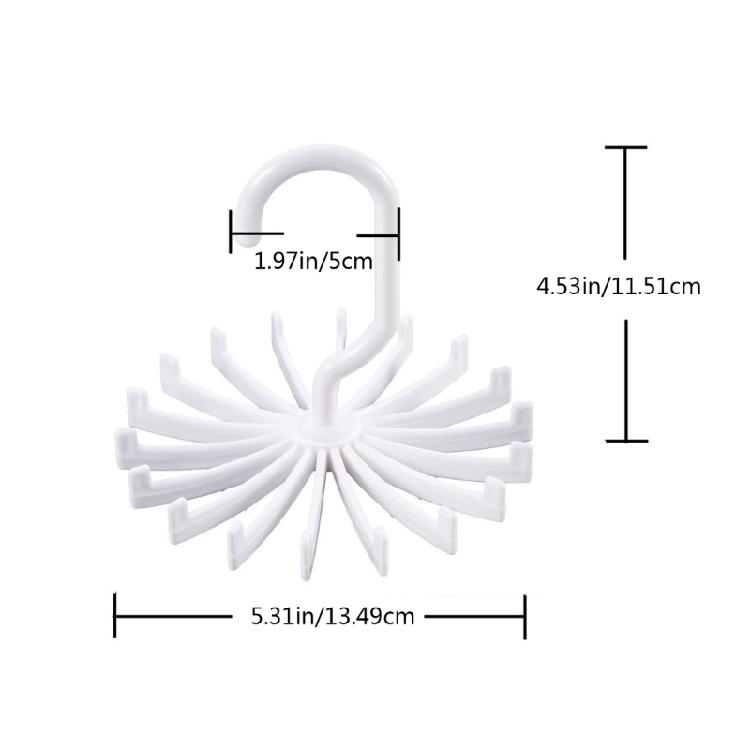 18 Claw Belt Hanger Organizer Twirling Scarf Belt Tie Hook 360 Degree Holder