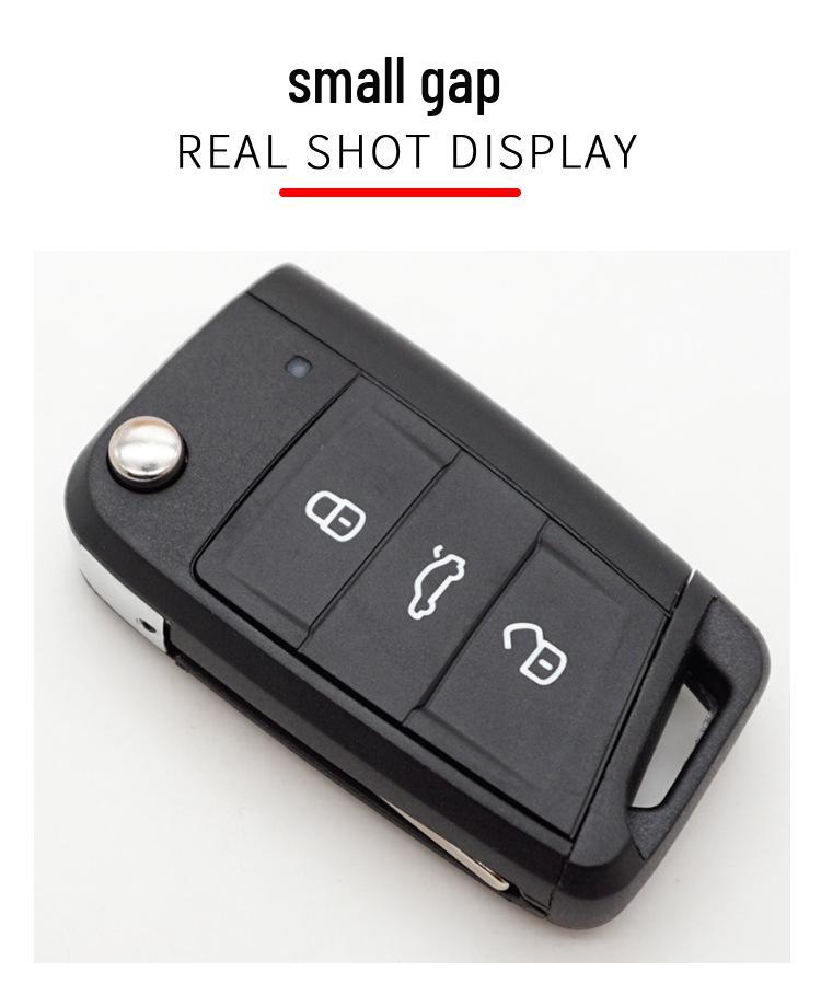 Compatible Shell for Volkswagen T-Roc, Tiguan, Lavida Plus, Skoda Folding Remote Key HU162T (3-Button)