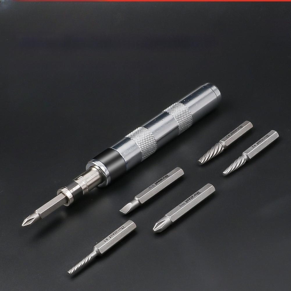 FOR IMPACT 6 In 1 Screwdriver with 1/4 Drive Bit Kit for Rusted Seized Fasteners Compact 20.5 X 10 X 2.1 Cm Design