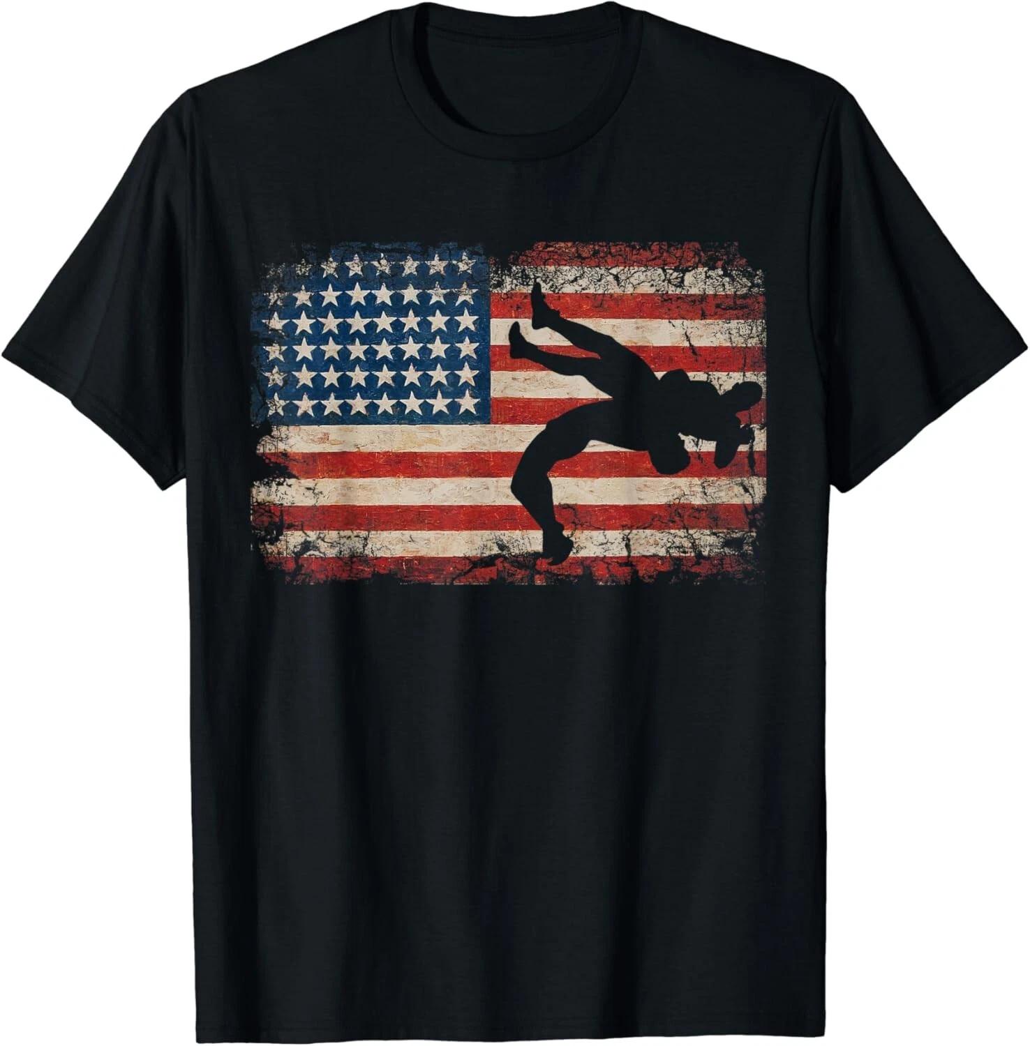 Usa Flag Wrestling American Flag Wrestling Wrestle Gift Unisex T-Shirt 2XL