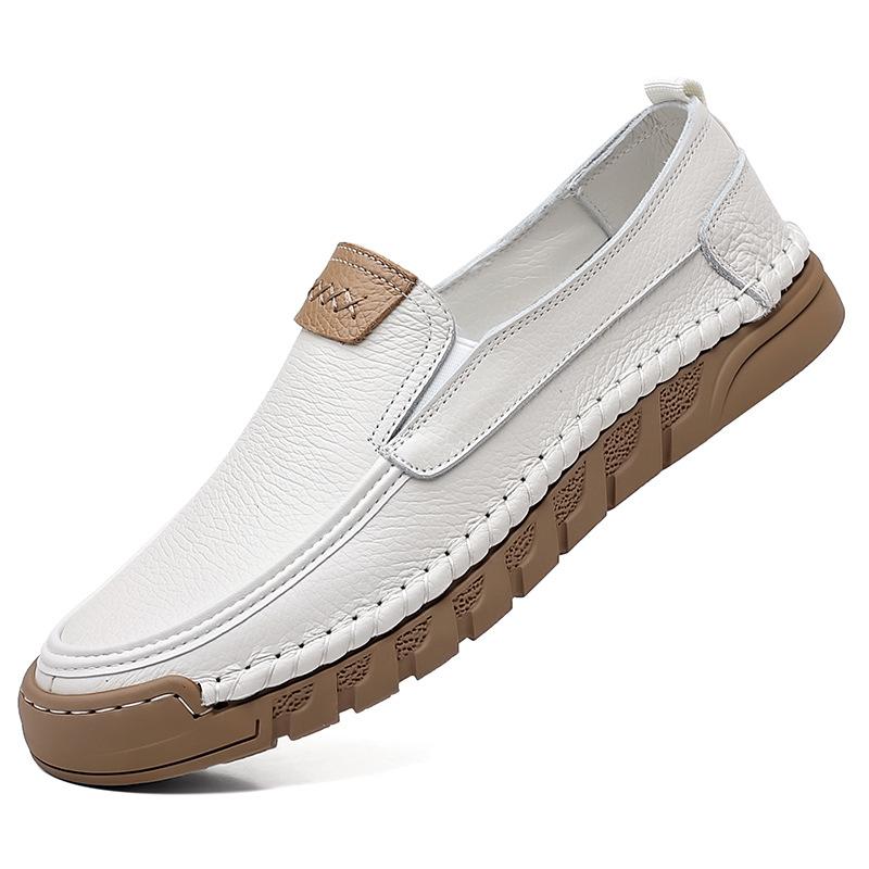 Новые туфли для мужчин Повседневная обувь из натуральной кожи Деловые туфли на плоской — фото 7